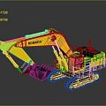 Yellow Komatsu Crawler Excavator With Large Bucket Cab And Track Structure