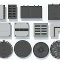 Road Infrastructure Components With Manhole Covers And Drainage Grates In Various Designs And Shapes