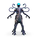 Character and Sci Fi Creature with Multi Limbs Glowing Head and Ethereal Body Design