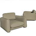 Modern Single Sofa Leather Single Sofa 3d model