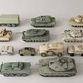 Assorted Military Tank Models With Various Military Vehicles On 3d model