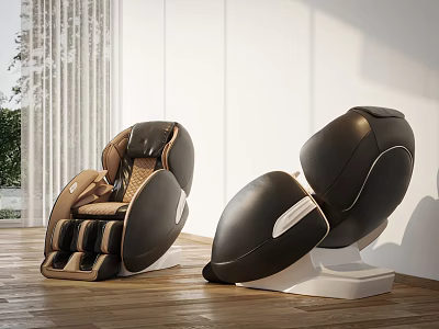 Modern Massage Chairs In Bright Indoor Space With Wood Floor 3d model