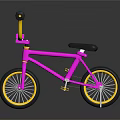 Colorful Kids Bike With Pink Frame Yellow Handlebars And Yellow Wheels