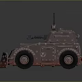 Armored Military Vehicle With Dual Machine Guns And Roof Searchlight Design