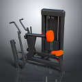 Strength Training Fitness Equipment With Black Metal Frame And Orange Seat Cushion