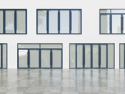 Modern Swing Doors In Multiple Styles With Glass Panels For Interior Design 3d model