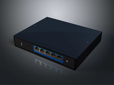 Black Network Switch With Multiple Ethernet Ports Sleek Design For Computer Network Connectivity 3d model