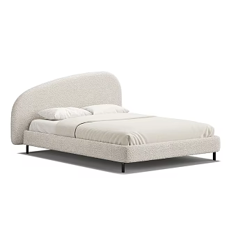 Modern Simple Double Bed 3d model