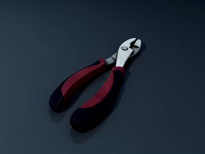 Professional Hardware Tools Heavy Duty Pliers With Red Black Handle Grip 3d model