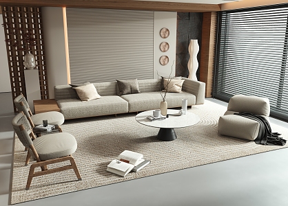 Modern Sofa Coffee Table Combination Sofa Combination 3d model