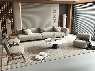 Modern Sofa Coffee Table Combination Sofa Combination 3d model