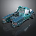 Futuristic Teal Concept Car With Unique Silhouette And Exposed Engine Parts