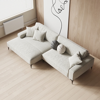 Modern corner sofa multiplayer sofa 3d model