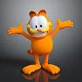 3D Designed Orange Garfield Doll With Cheerful Expression And Outstretched Arms