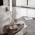 Modern Living Dining Room Interior Design With Sofa Coffee Table Rug And Decorative Artwork