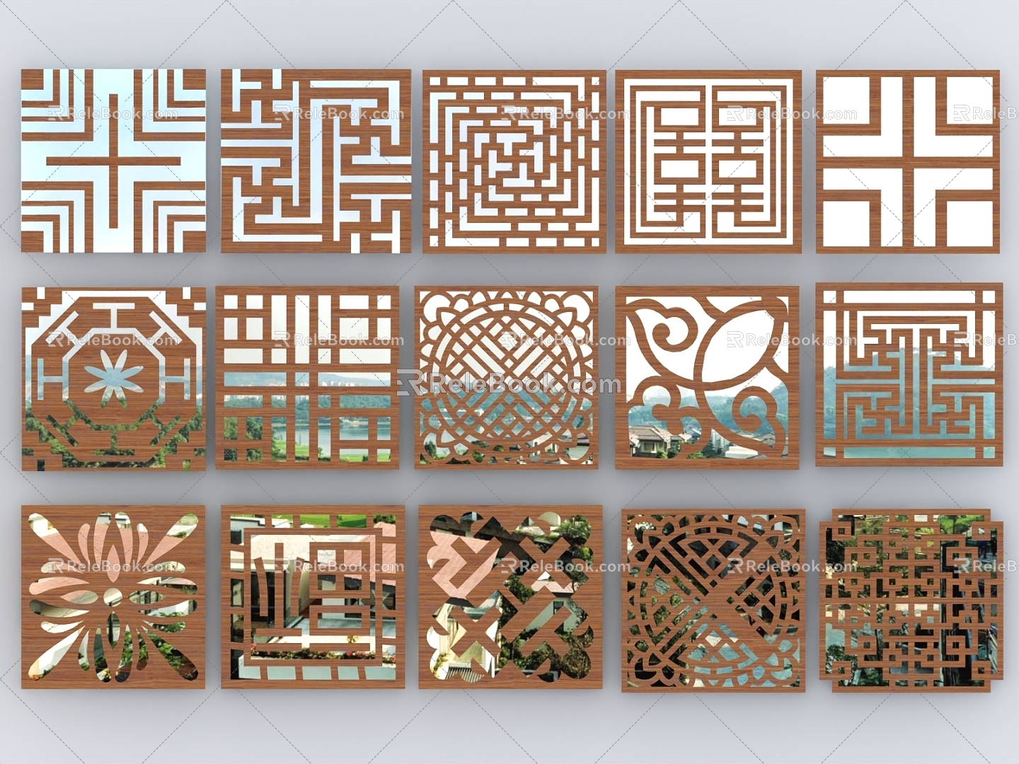 Chinese-style Carved Window Chinese-style Carved Classical Window Doors and Windows Chinese-style Carved Carvings 3d model