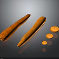 Fresh Orange Carrots With Whole And Sliced Pieces On Dark Surface