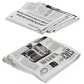 Various Piles Of Stacked Newspapers With Folded Pages And Headline Prints