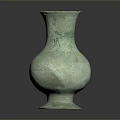 Traditional Bronze Decorative Vase With Greenish Patina And Carved Patterns