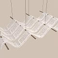 Elegant Wavy Fabric Ceiling Drapery Hanging Decor with Curved Design