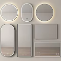 Round Oval Rectangular Illuminated Smart Mirrors With Digital Display And Sleek Design 3d model