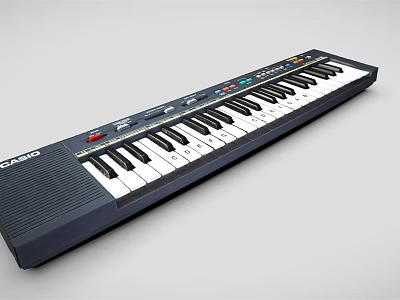 Musical Instrument CASIO Electronic Keyboard With Black And White Keys And Control Buttons 3d model