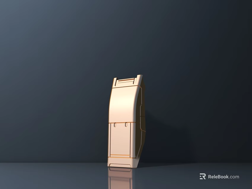 Golden Public Facility With Sleek Lines And Modern Design In Dark Background 3d model 