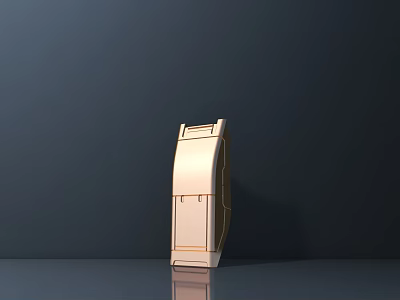 Golden Public Facility With Sleek Lines And Modern Design In Dark Background 3d model