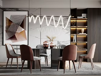 Restaurant table and chair combination 3d model