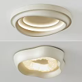 Modern White Ceiling Light With Layered Curved Design And Soft Illumination 3d model