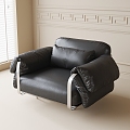 Leather Lounge Chair Single Sofa 3d model