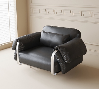 Leather Lounge Chair Single Sofa 3d model