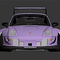 Purple Modified RWB Race Car With Large Rear Wing And Racing Design
