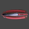Futuristic Red Black Spaceship With Aerodynamic Design And Blue Windows X28