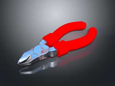 Red And Silver Lighting Fixture Combination With Dark Gradient Background And Reflection 3d model