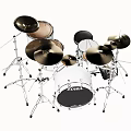 Professional TAMA White Drum Set With Multiple Cymbals And Stands