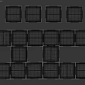 Modular Metal Frame Platforms With Mesh And Wooden Surfaces In Grid Layout 3d model