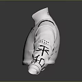 Modern White Jacket With Black Straps Zipper Closure And Chest Logo Design