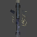 Detailed Modern Tactical Rifle With Scope Magazine Bullets And Accessories