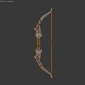 Decorative Silver Bow Weapon With Yellow Center And Traditional Design 3d model