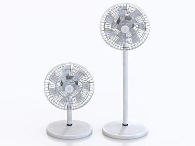 Efficient White Air Cooler Fan Table And Pedestal Design With Stable Base For Home Use 3d model
