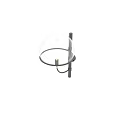 Modern Wall Lamp With Transparent Spherical Glass Shade And Metal Pole