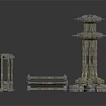 Ornate Scene Building Components Featuring Tall Pillar Short Column And Horizontal Base 3d model