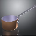 Shiny Copper Kitchen Appliance Pot With Long Handle And Smooth Surface