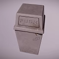 Gray Rubbish Bin With Lid And Disposal Function For Outdoor Use 3d model