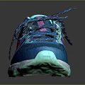 Blue Sports Shoes with Pink Teal Accents Mesh Upper and White Green Sole