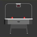 Air Hockey Table with Ice Rink Design Red Pucks Scoreboard and Metal Frame