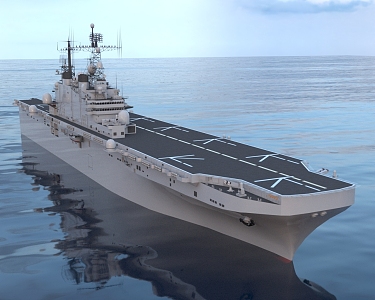 Modern Warship Tarawa Class Amphibious Assault Ship 3d model