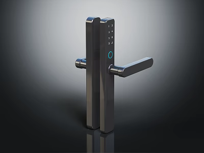 Hardware Tool Smart Door Lock With Electronic Keypad And Modern Handle Design 3d model