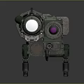 Green Military Weapon Missile Launcher With Cylindrical Body And Control Unit
